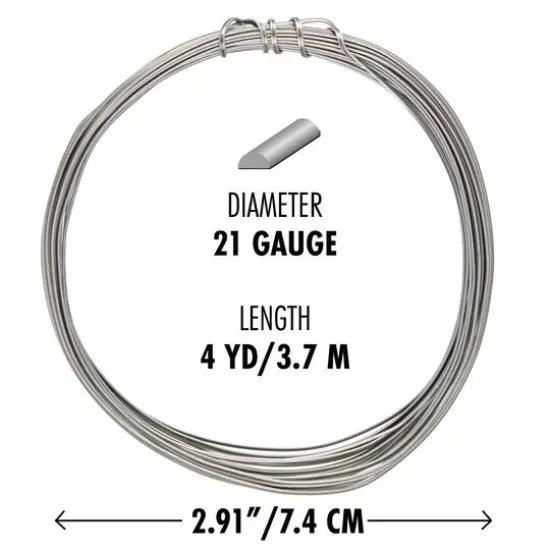 The Beadsmith&reg; Wire Elements&trade; 21 Gauge Tarnish Resistant Half Round Soft Temper Wire, 4yd. Titanium {6}
