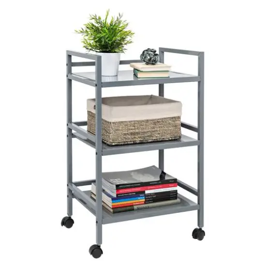 Honey Can Do Gray Metal Rolling Cart {5}
