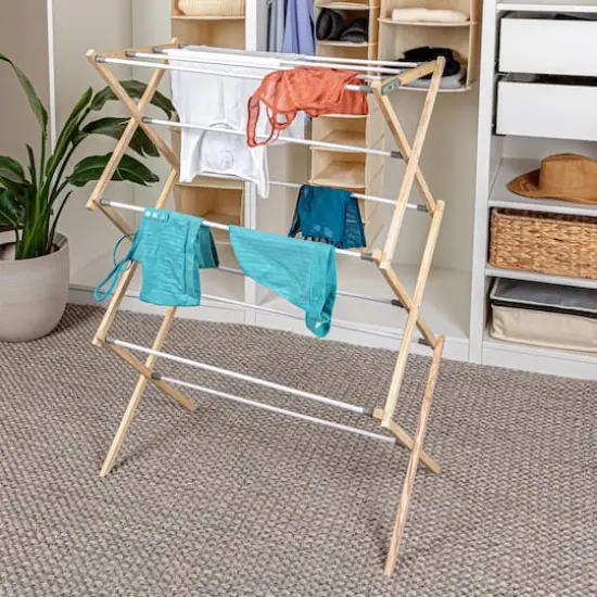 Household Essentials Drying Rack (Pine) {4}