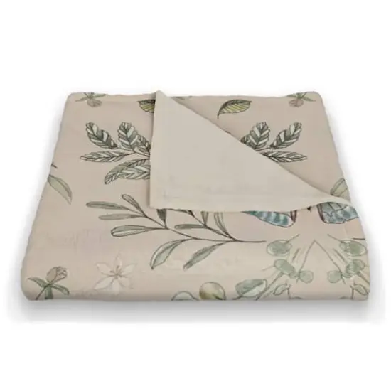 Butterfly Pattern Coral Fleece Blanket Cream {3}