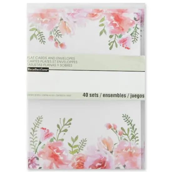Floral Flat Cards & Envelopes by Recollections&trade;, 5" x 7" {6}