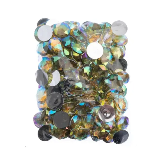 John Bead 20mm AB Acrylic Round Flat Back Rhinestones, 200ct. Yellow AB {4}