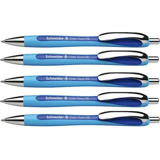Schneider® Blue Slider Rave Retractable Ballpoint Pen, 5ct. {1}