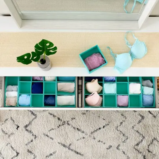 Household Essentials 9-Compartment Drawer Organizers, 2ct. Green {8}
