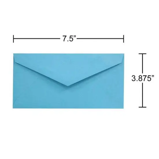 JAM Paper 3.875" x 7.5" Brite Hue Monarch Envelopes, 50ct. Blue {6}