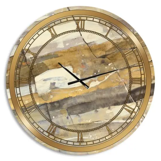 Designart 'Fire And Ice Minerals V Glam Wall Clock {1}