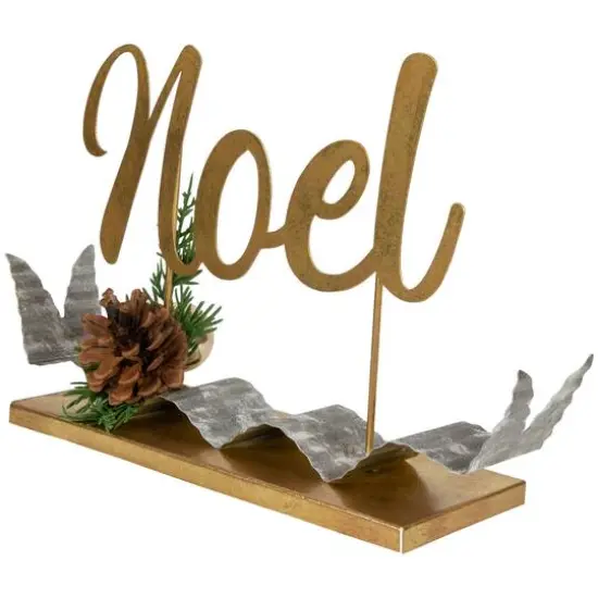 11" Pine & Pinecone NOEL Tabletop Christmas D&eacute;cor {9}