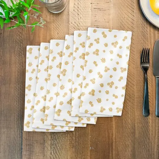 Daisy Pattern Cotton Twill Napkin Yellow {4}
