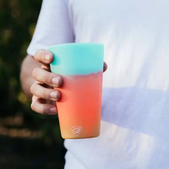 Silipint&reg; 16oz. Aurora & Aqua Silicone Pint Glasses, 2ct. {5}