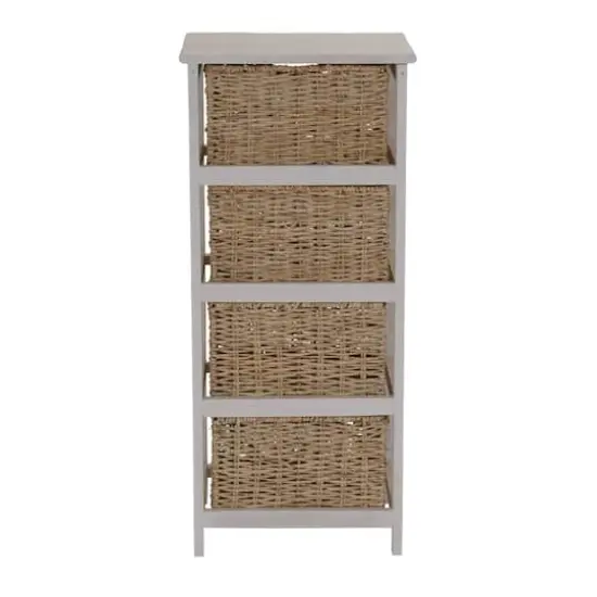 Household Essentials 4-Drawer Dresser with Natural Wicker Baskets {4}