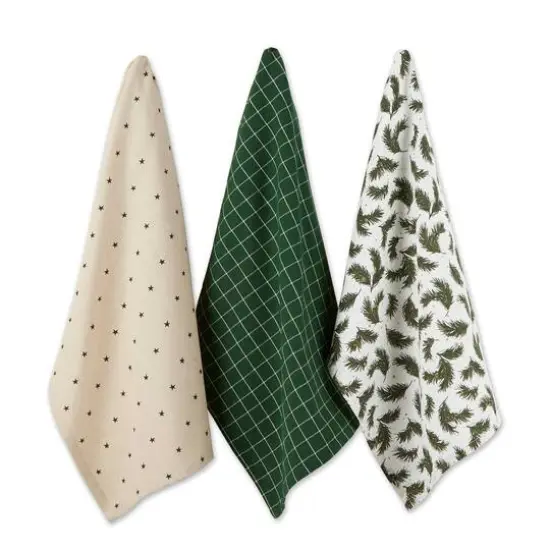 DII&reg; Assorted Holiday Greenery Dishtowel Set {1}