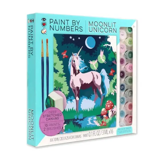 Paint by Numbers Moonlit Unicorn Craft Kit {8}