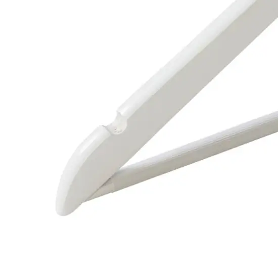 White Non-Slip Swivel Hook Wood Hangers, 24ct. {8}