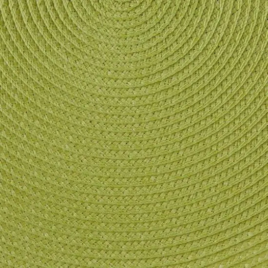 DII&reg; Round Plastic Woven Placemats, 6ct. Avocado Green {4}