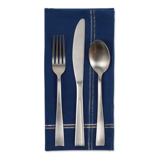 DII&reg; Blue with Silver & Gold Border Napkins, 6ct. {3}