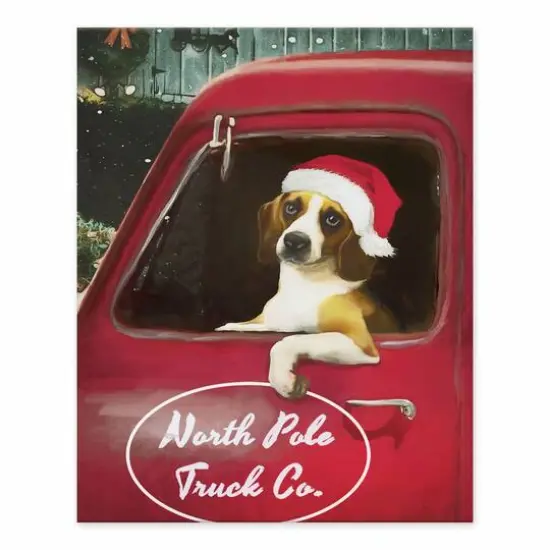 Christmas Beagle Tabletop Canvas {1}