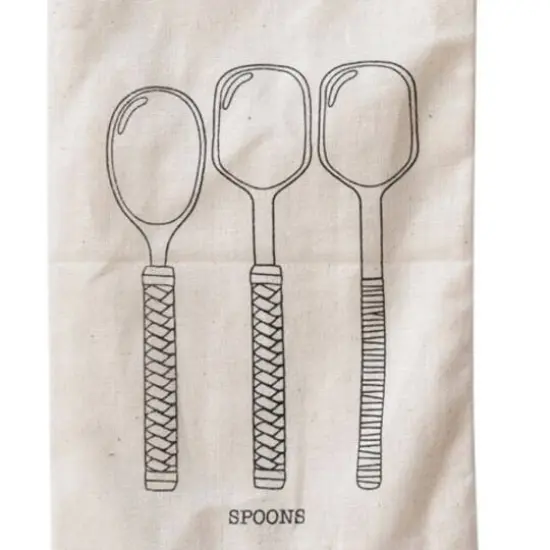 Hello Honey&reg; 7.5" Mango Wood Spoons with Bamboo & Leather Wrapped Handle Set {6}