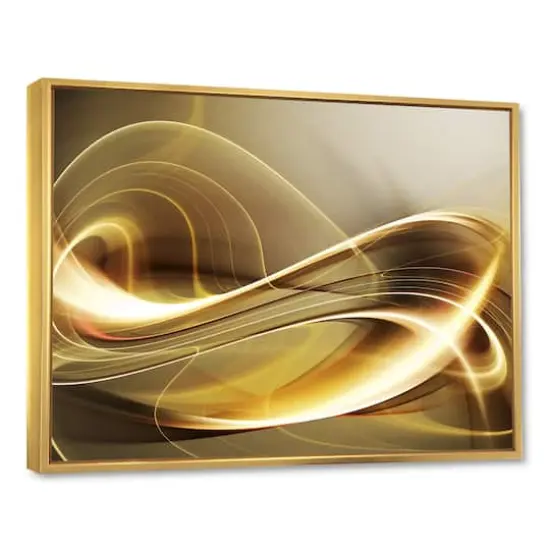 Designart - Elegant Modern Sofa - Large Abstract Framed Canvas Art Gold {1}