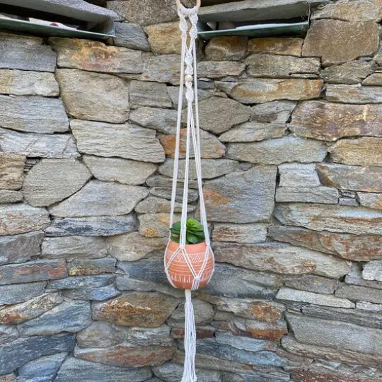 Flora Bunda 39" Single Beaded Macrame Plant Hanger {4}