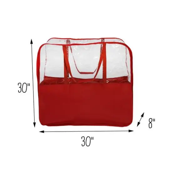 Honey Can Do 30" Red Clear-View Christmas Storage Bags with Handles, 2ct. {7}
