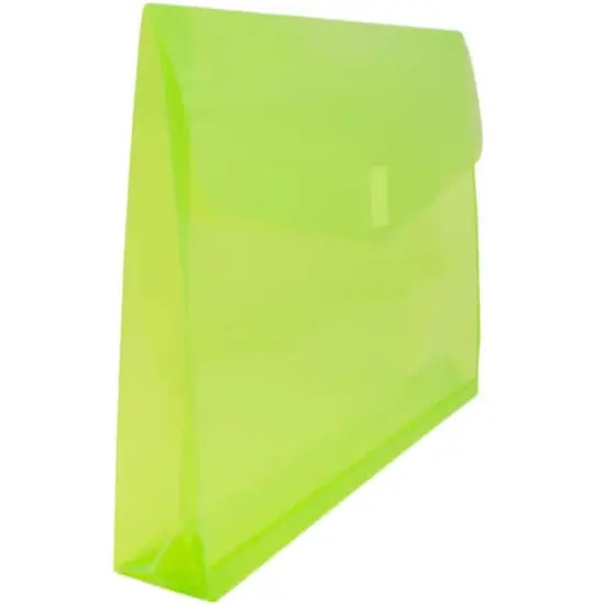 JAM Paper 9.75" x 13" Lime Green Plastic Hook & Loop Closure Envelopes, 12ct. {4}