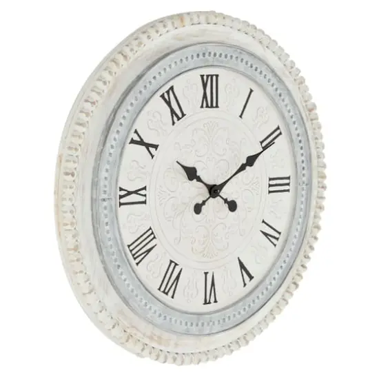 White Farmhouse Wood Wall Clock {3}