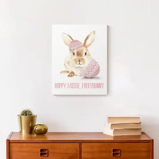 Pink Every Bunny 11" x 14" Canvas Wall Art {5}