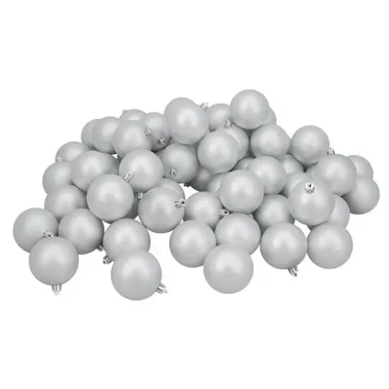 60ct Matte Silver Splendor Shatterproof Ball Ornaments {6}