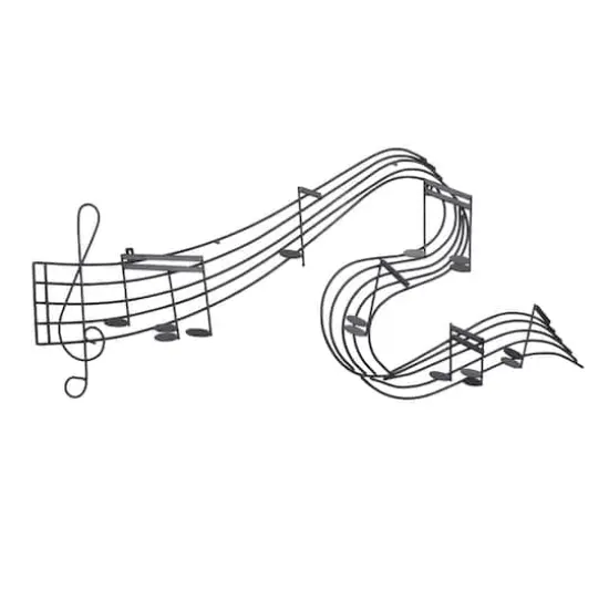 Black Music Notes Iron Traditional Wall Decor {3}