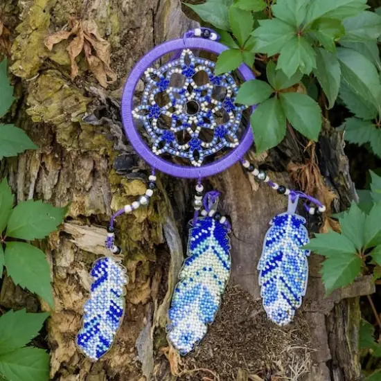 Wonderland Crafts Purple Dream Catcher Bead Embroidery on Plastic Kit {1}