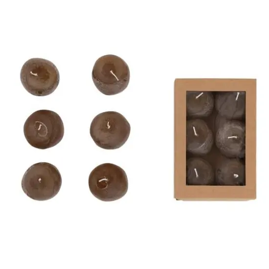 Hello Honey&reg; Unscented Stone Shaped Votive Candles, 6ct. Brown {1}
