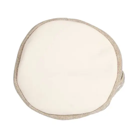 Hello Honey&reg; 16" White, Brown & Pink Striped Round Woven Fabric Basket {7}