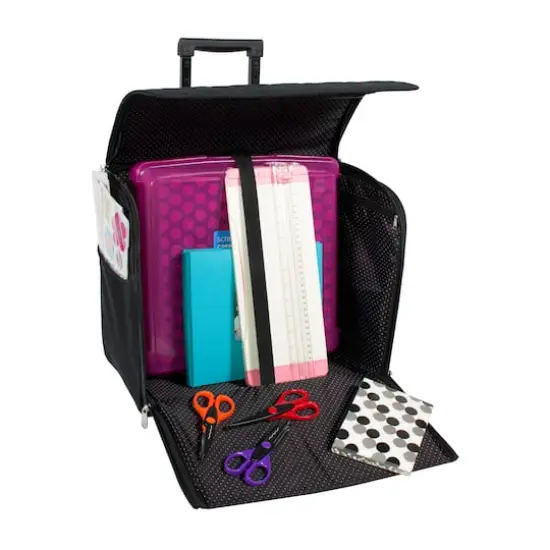 Everything Mary Black Rolling Sewing Machine Tote {9}