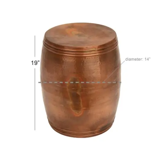 19'' Copper Aluminum Vintage Accent Table {5}