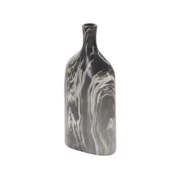 13" Gray Stoneware Contemporary Vase Set {7}