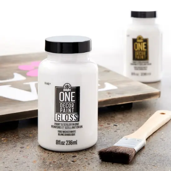 FolkArt&reg; One D&eacute;cor Paint&trade; Gloss Paint & Sealer 11902 Wicked White {3}