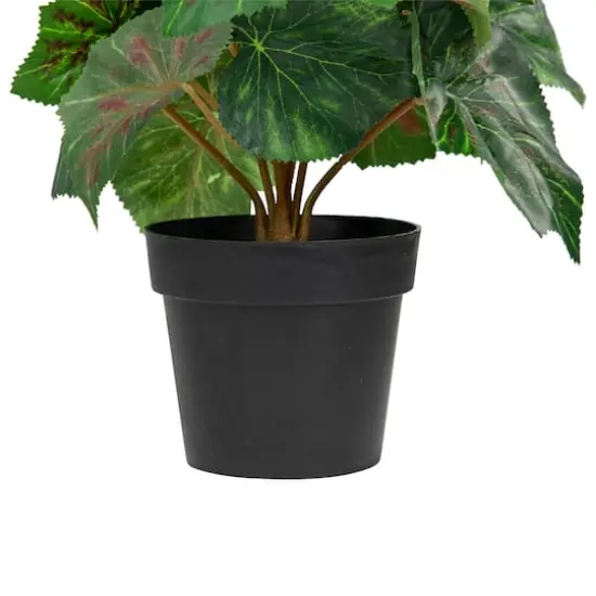 11" Yellow Potted Silk Begonia Floral Arrangement {6}