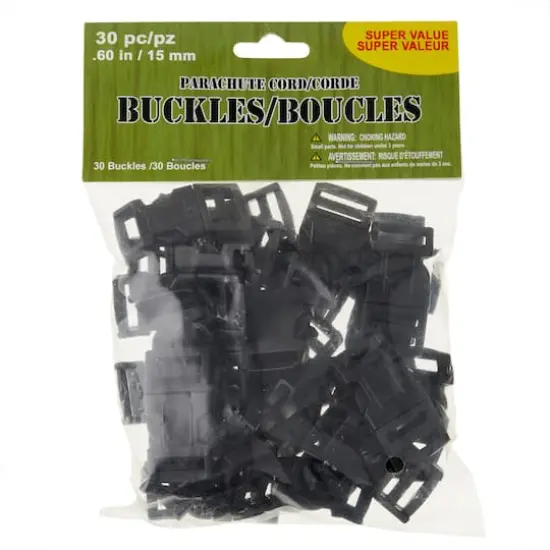 Parachute Cord Buckles, 15mm, Value Pack {1}