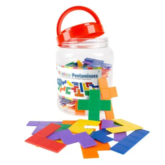 Toy Time 72 Piece Rainbow Pentominoes {6}