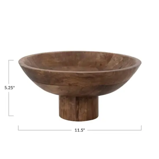 Hello Honey&reg; 11.5" Walnut Mango Wood Footed Bowl {1}