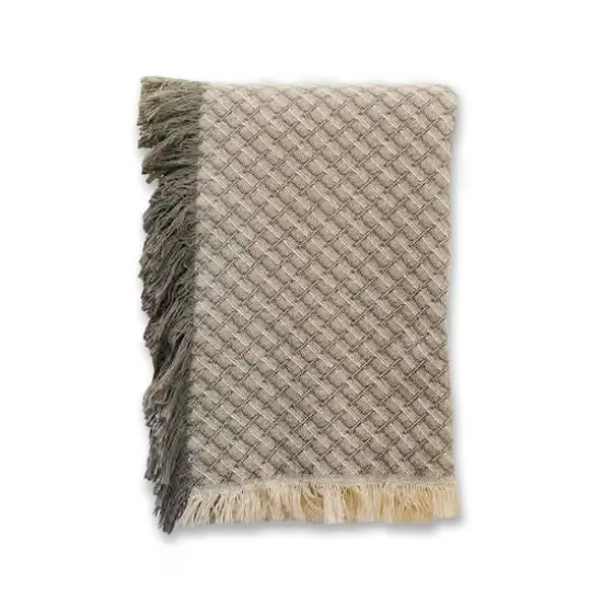 Cross Your T's Grey 46" x 67" Woven Throw {1}