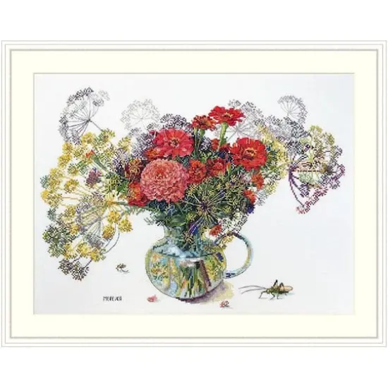 Merejka Zinnia & Dill Counted Cross Stitch Kit {1}