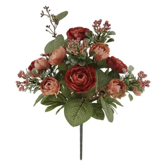 18" Ranunculus & Berry Deluxe Bush by Ashland&reg; Red {1}