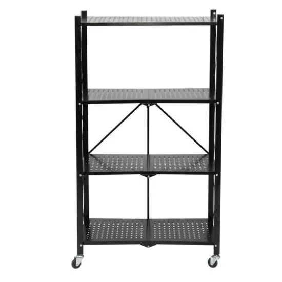 Honey Can Do Black Collapsible 4-Tier Metal Shelf {11}