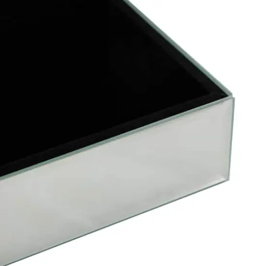 8" x 5" x 4.5" Silver Glass Mirrored Decorative Jewelry Box with Pink Bubble Textured Balls {5}