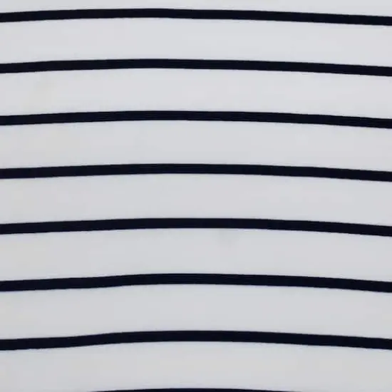 Fabric Merchants Navy & White Stripes Double Brushed 4-Way Stretch Fabric {1}