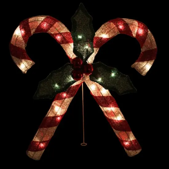 26" Red & White Lighted Double Candy Cane Outdoor Christmas D&eacute;cor {3}