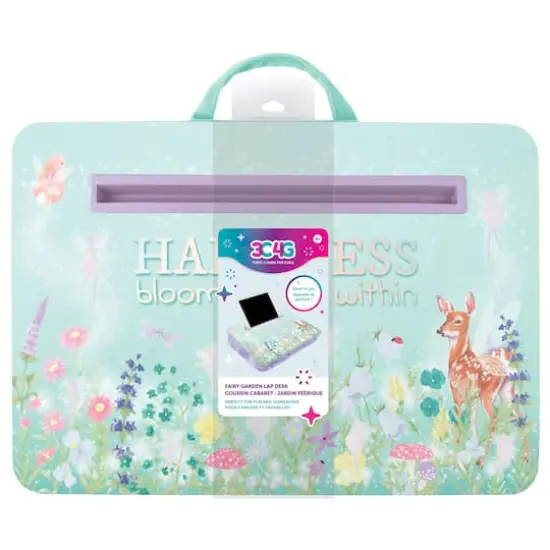 Make It Real&trade; 3C4G Green & Purple Fairy Garden Lap Desk {1}