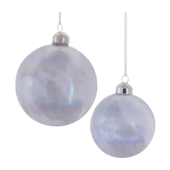 Iridescent Cream Glass Ball Ornament Set {3}