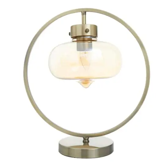 Gold Metal Contemporary Accent Lamp 14" x 8" x 15" {1}